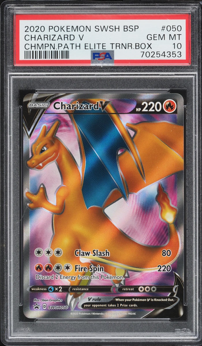 2020 Pokemon Sword & Shield Promo Champion's Path ETB Full Art Charizard V #50 PSA 10 GEM MINT