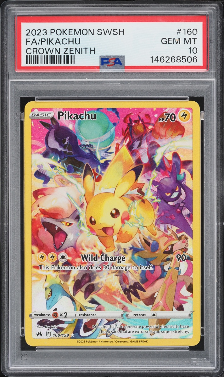 2023 Pokemon Sword & Shield Crown Zenith SEC Pikachu #160 PSA 10 GEM MINT