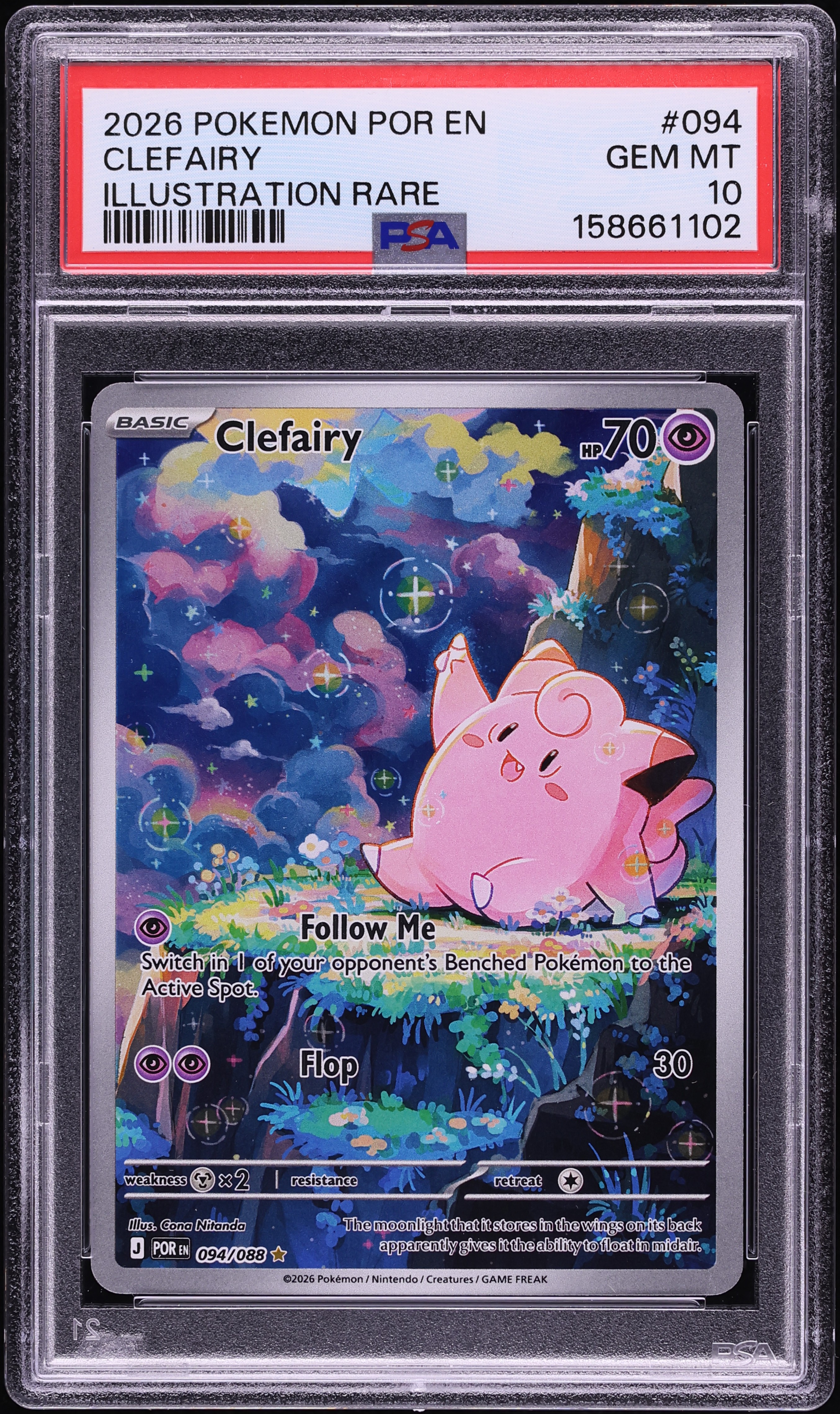 2026 Pokemon Mega Evolution Perfect Order IR Clefairy #94 PSA 10 GEM MINT
