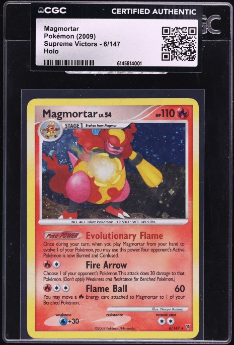 2009 Pokemon Platinum Supreme Victors Holo Magmortar #6 CGC AUTH