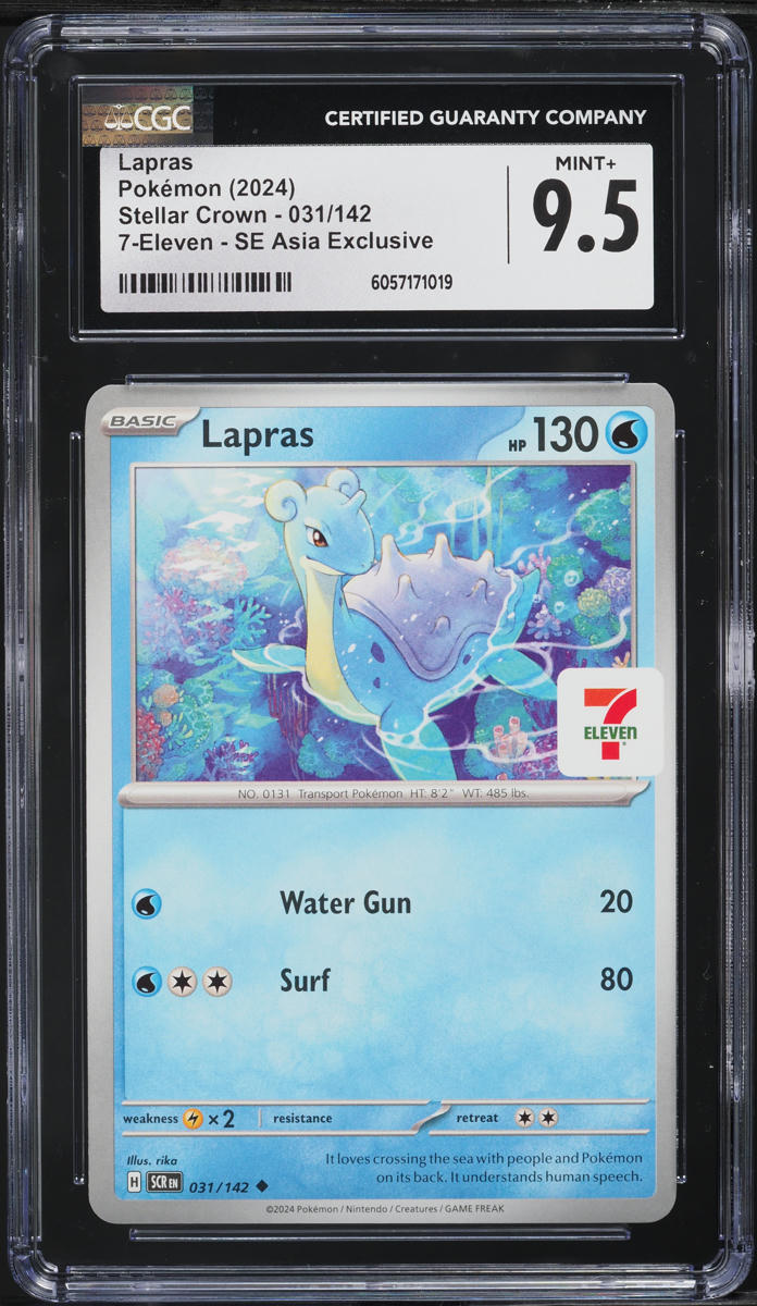 2024 Pokemon Stellar Crown 7-Eleven SE Asia Exclusive Lapras #031 CGC 9.5 MINT+