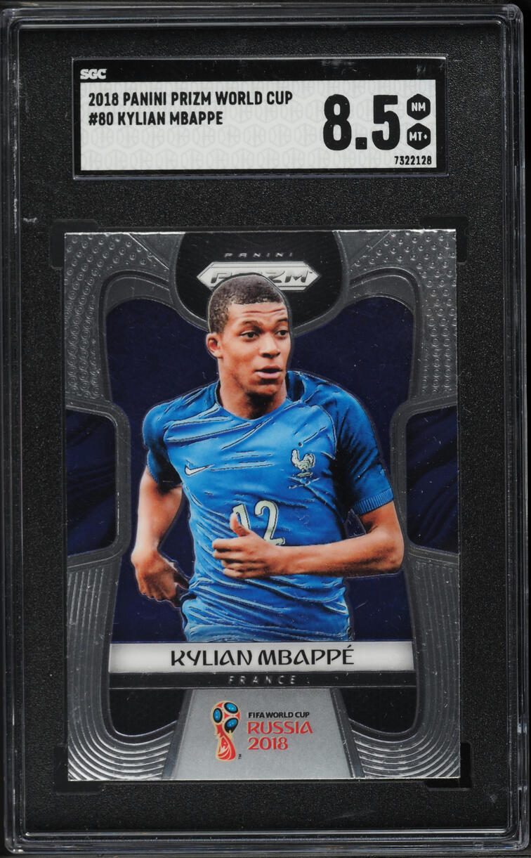 2018 Panini Prizm World Cup Kylian Mbappe ROOKIE #80 SGC 8.5 NM-MT+