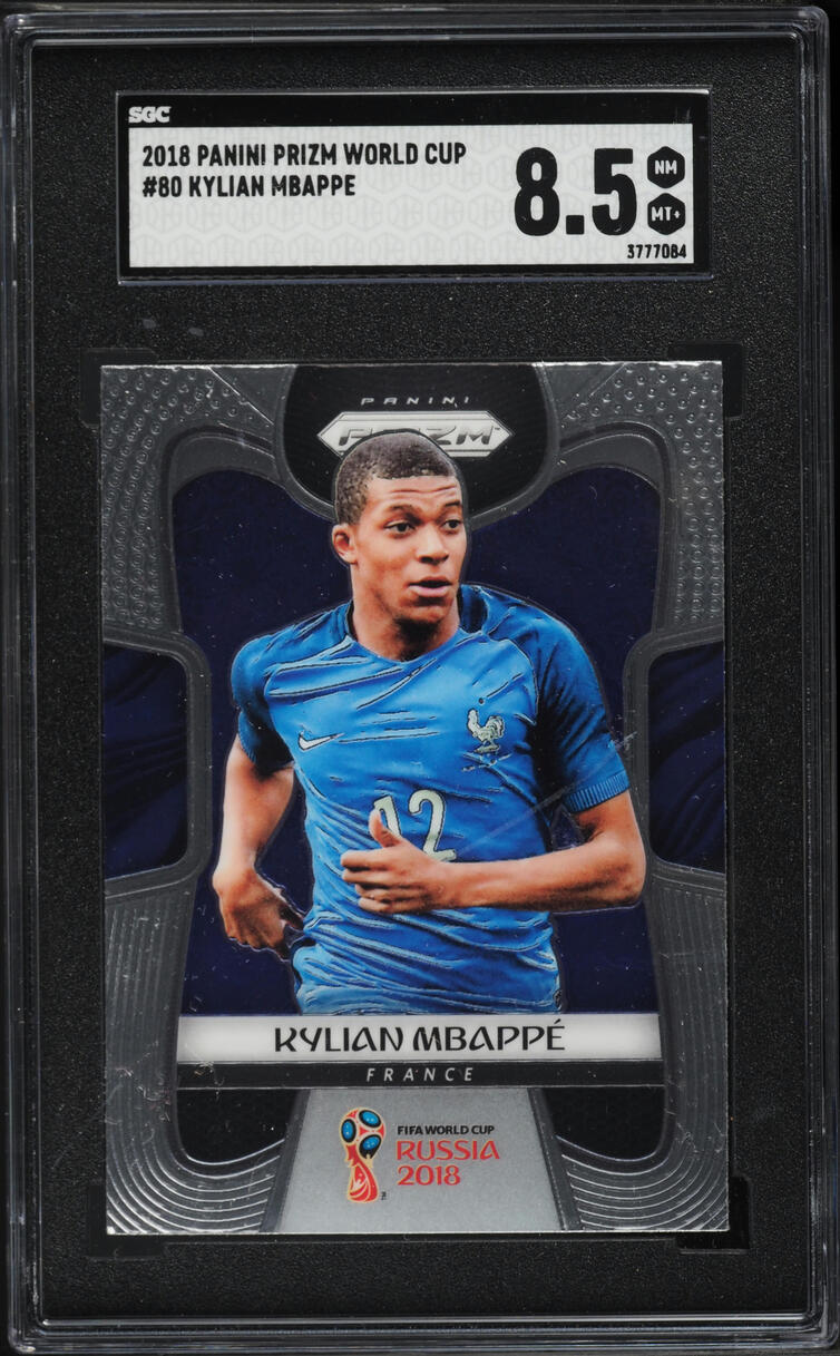 2018 Panini Prizm World Cup Kylian Mbappe ROOKIE #80 SGC 8.5 NM-MT+