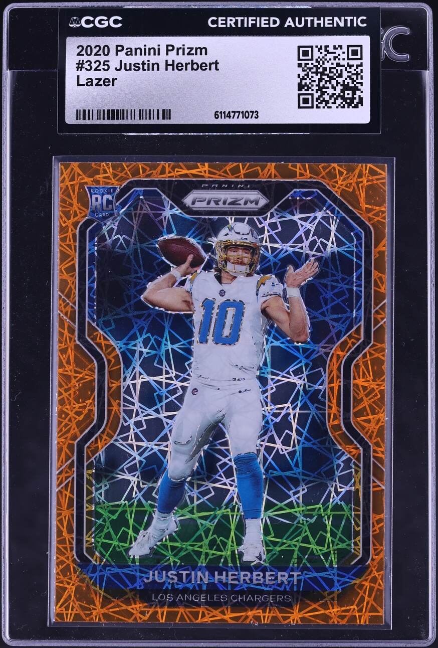 2020 Panini Prizm Lazer Justin Herbert ROOKIE #325 CGC AUTH