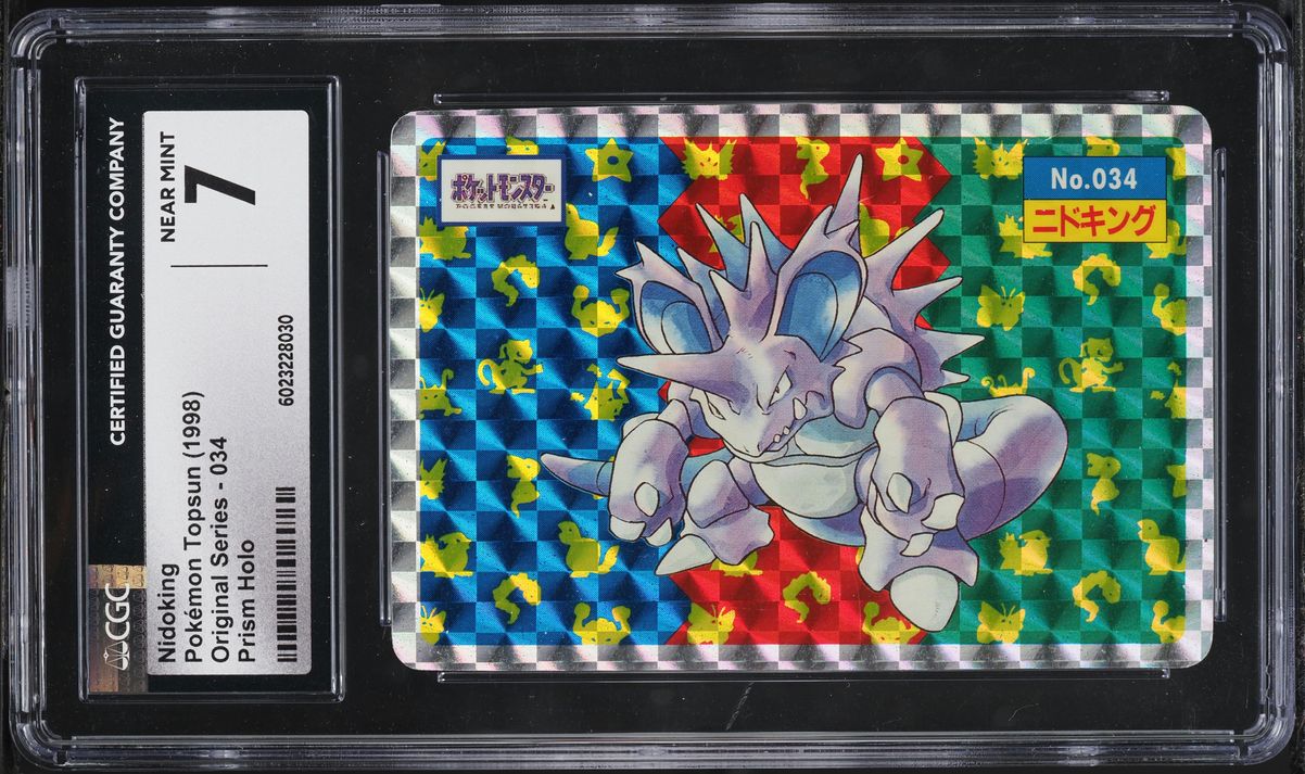 1998 Pokemon Japanese Topsun Prism Nidoking #34 CGC 7 NRMT
