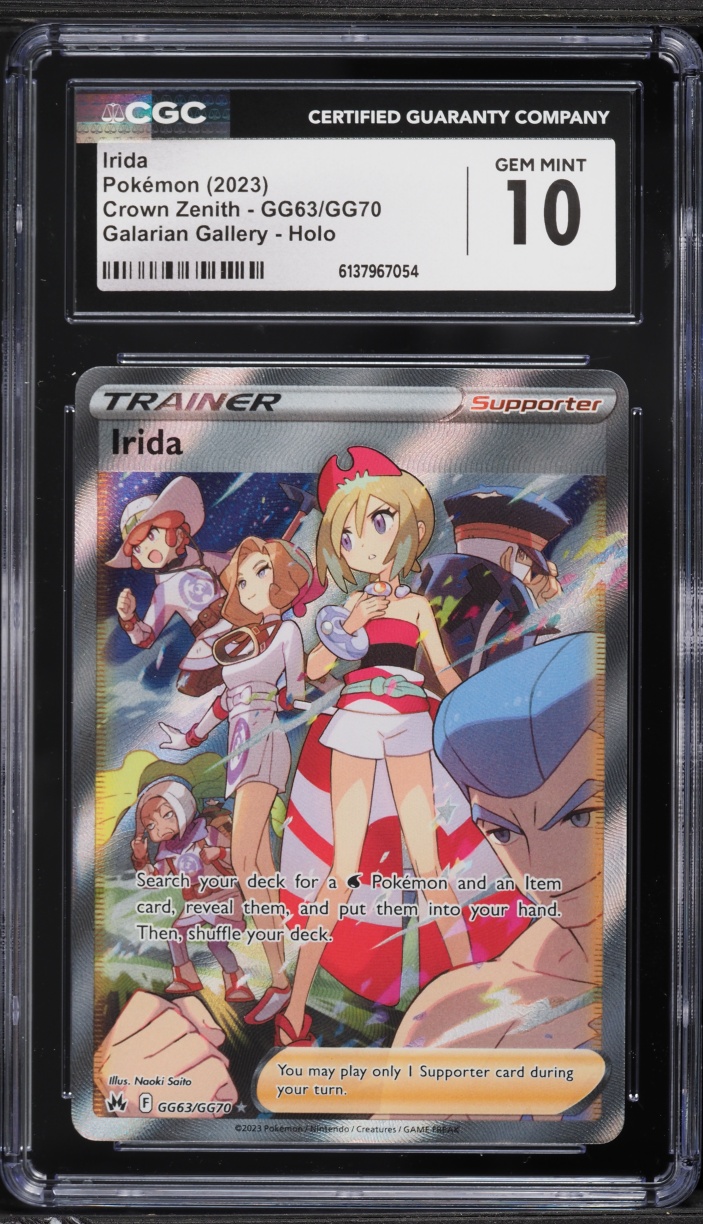 2023 Pokemon Sword & Shield Crown Zenith Galarian Gallery Full Art Irida #GG63 CGC 10 GEM MINT