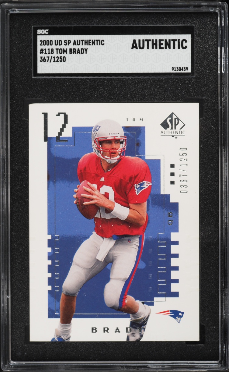 2000 SP Authentic Tom Brady ROOKIE /1250 #118 SGC AUTH