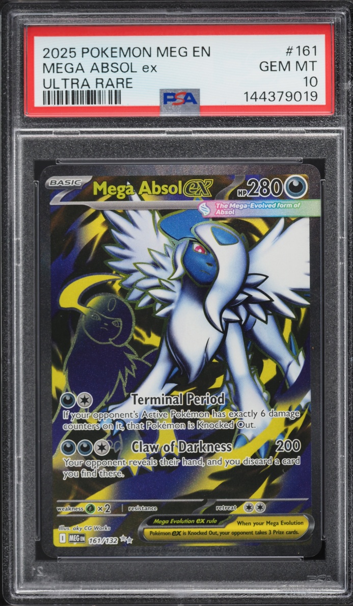 2025 Pokemon Mega Evolution Full Art Mega Absol EX #161 PSA 10 GEM MINT