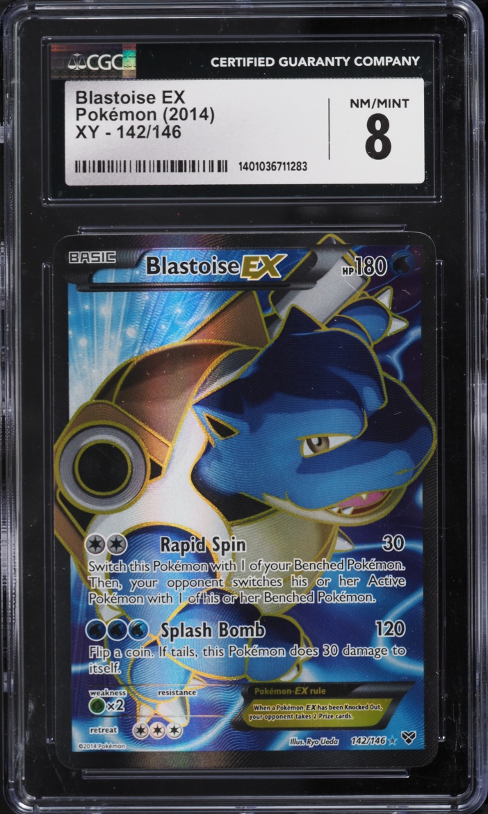 2014 Pokemon XY Full Art Blastoise EX #142 CGC 8 NM-MT