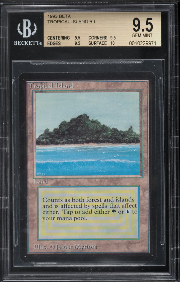 1993 Magic The Gathering MTG Beta Dual Land Tropical Island BGS 9.5 MINT+