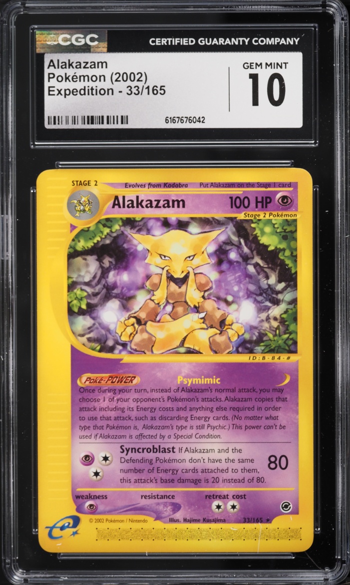 2002 Pokemon Expedition Alakazam #33 CGC 10 GEM MINT