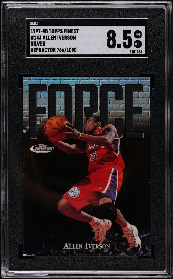 1997 Topps Chrome Refractor Allen Iverson #54 PSA 9 MINT on