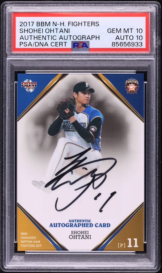 2017 BBM Hokkaido Nippon Ham Fighters Shohei Ohtani RC AUTO DNA 10 /22 PSA 10