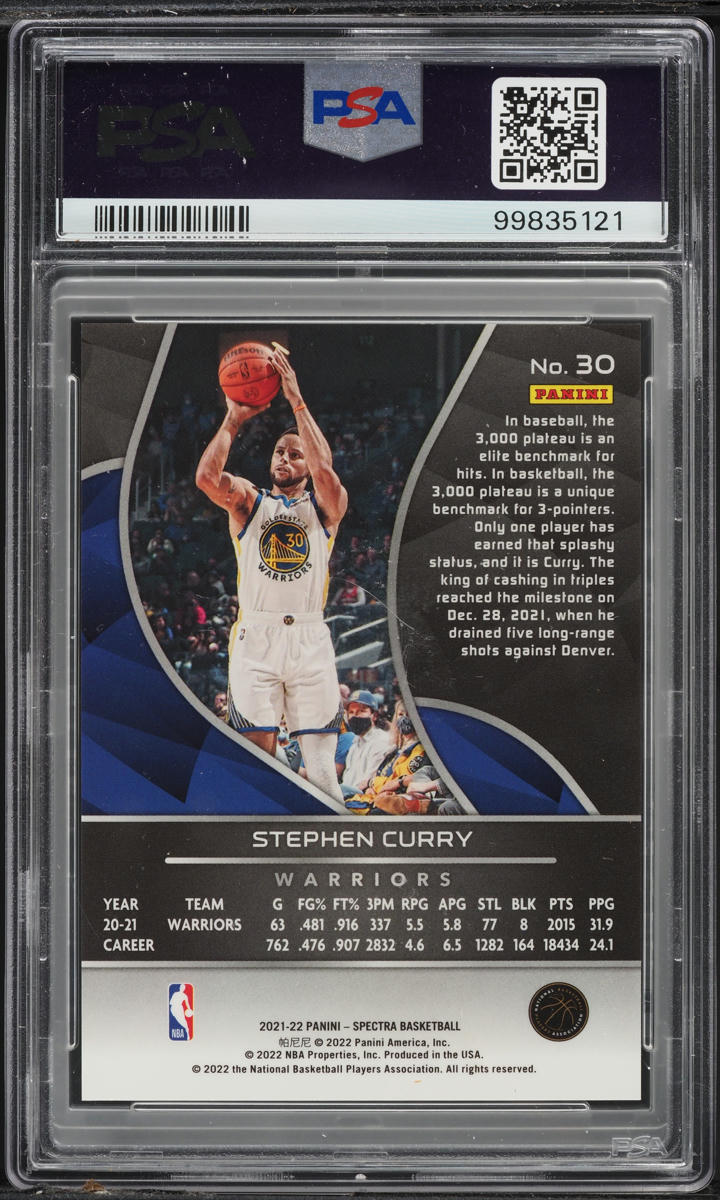 2021 Panini Spectra Stephen Curry #30 PSA 10 GEM MINT