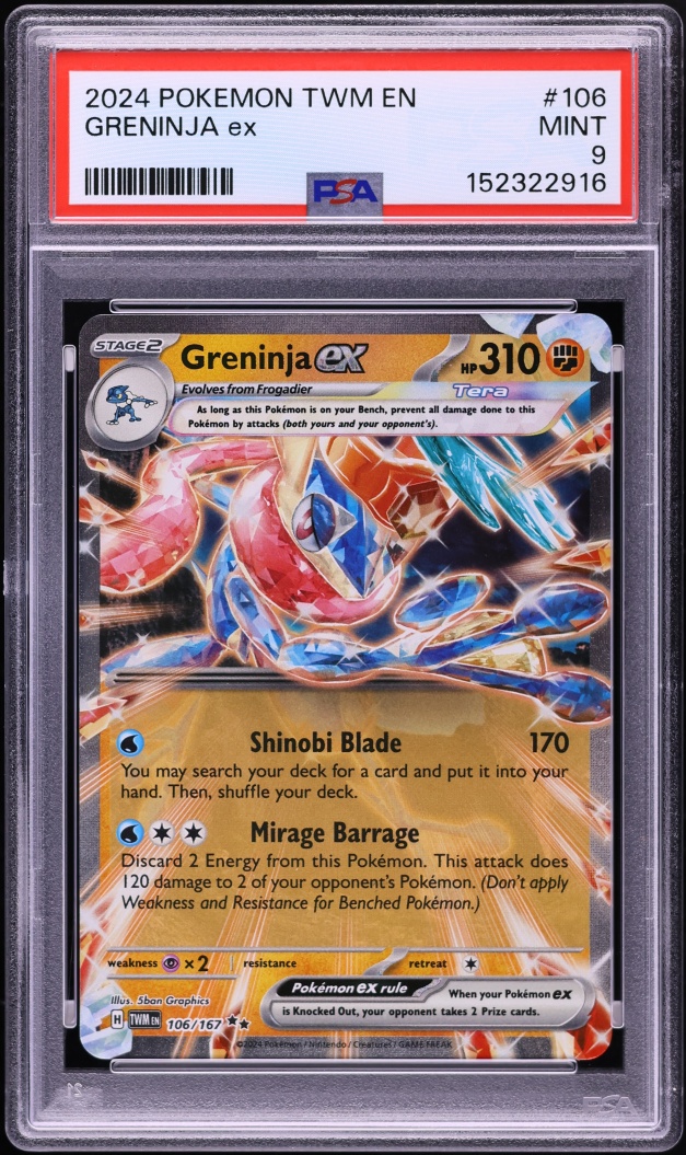 2024 Pokemon Scarlet & Violet Twilight Masquerade Greninja EX #106 PSA 9 MINT
