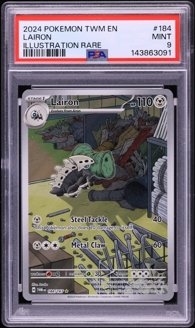 2024 Pokemon Scarlet & Violet Twilight Masquerade IR Lairon #184 PSA 9 MINT