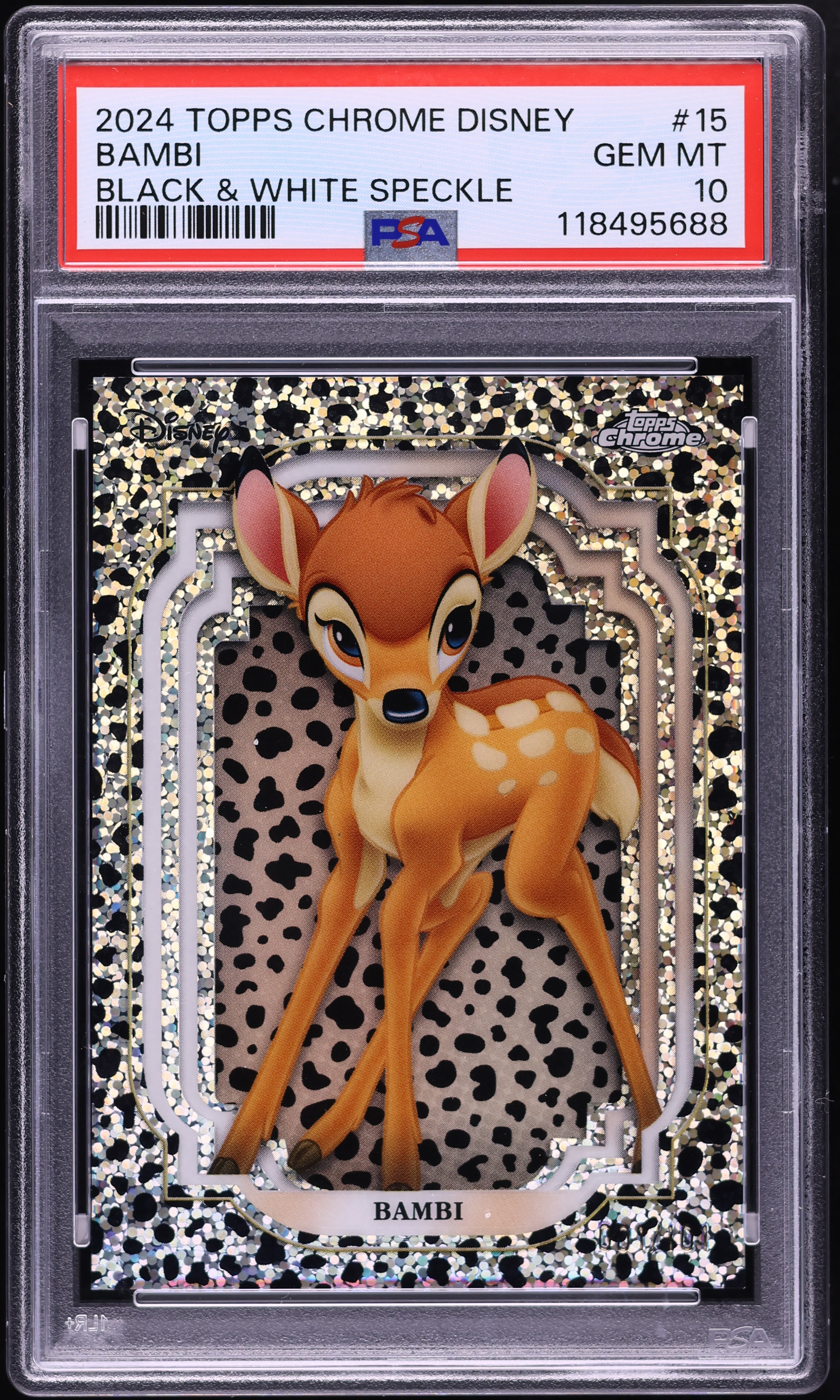 2024 Topps Chrome Disney Black & White Speckle Bambi /101