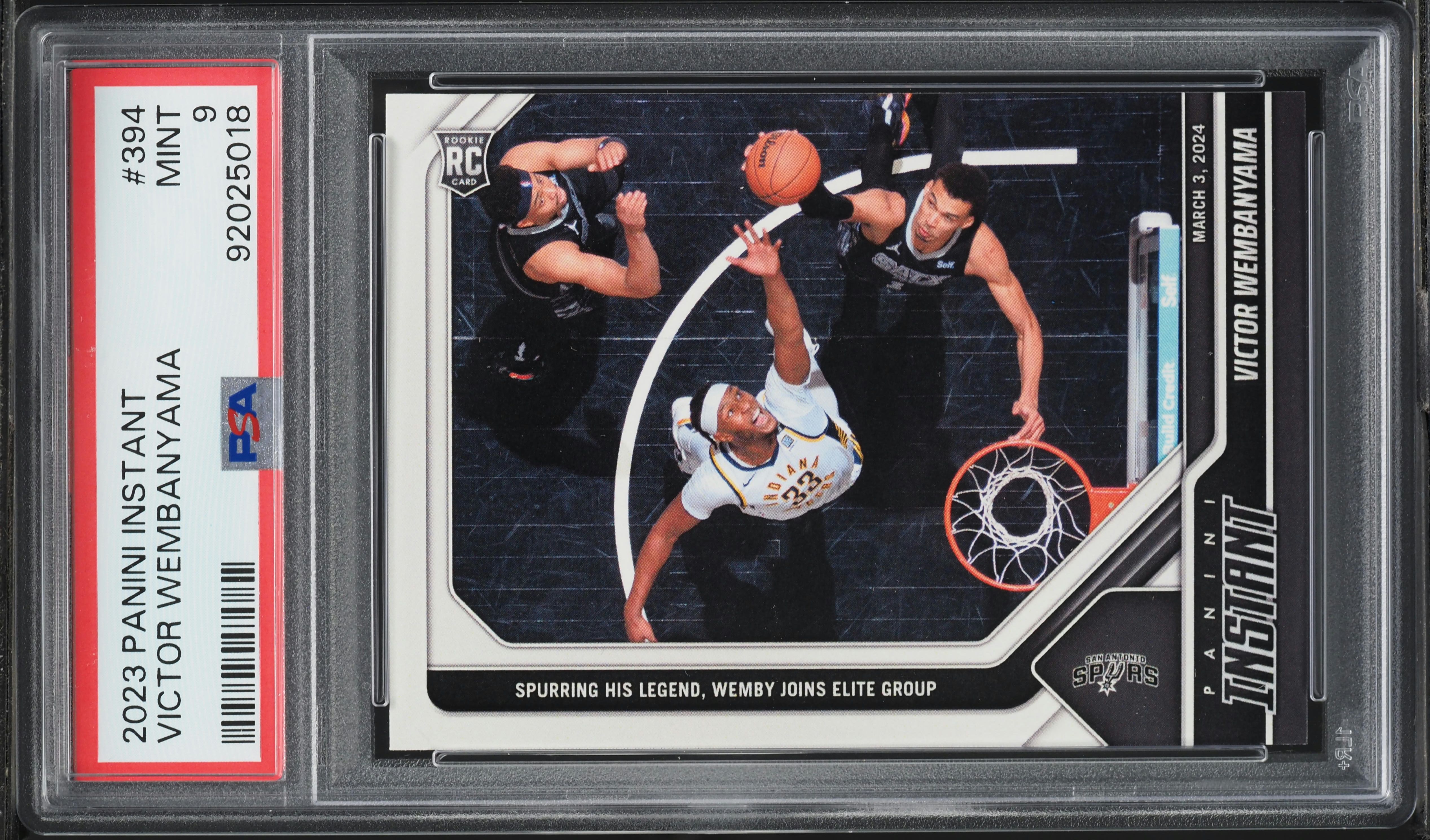 その他 2023 PANINI INSTANT WEMBANYAMA PSA10 2023-24 Prizm Victor Wembanyama PSA 10 Rookie Instant Impact