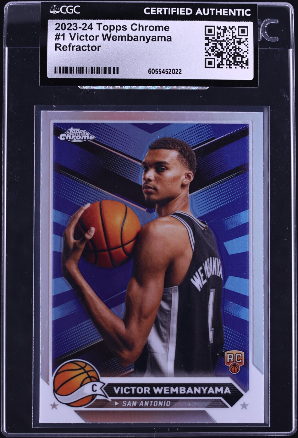 2023 Topps Chrome Refractor Victor Wembanyama ROOKIE #1 CGC AUTH
