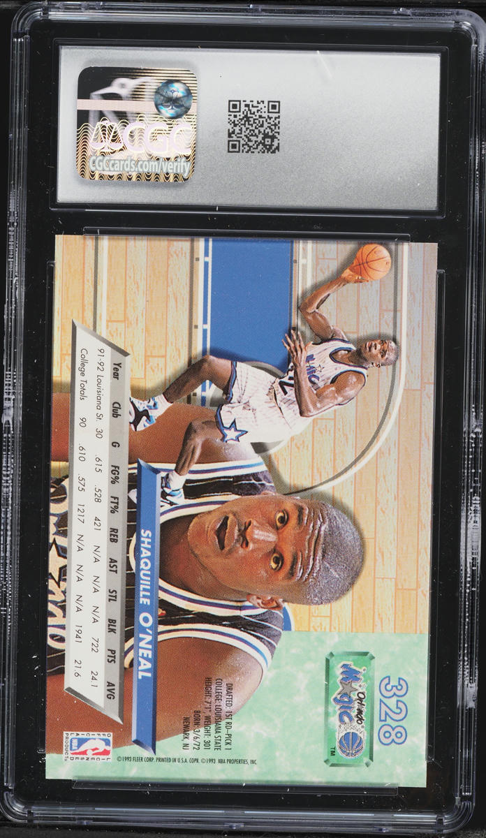 1992 Ultra Basketball Shaquille O'Neal ROOKIE #328 CGC 10 GEM MINT
