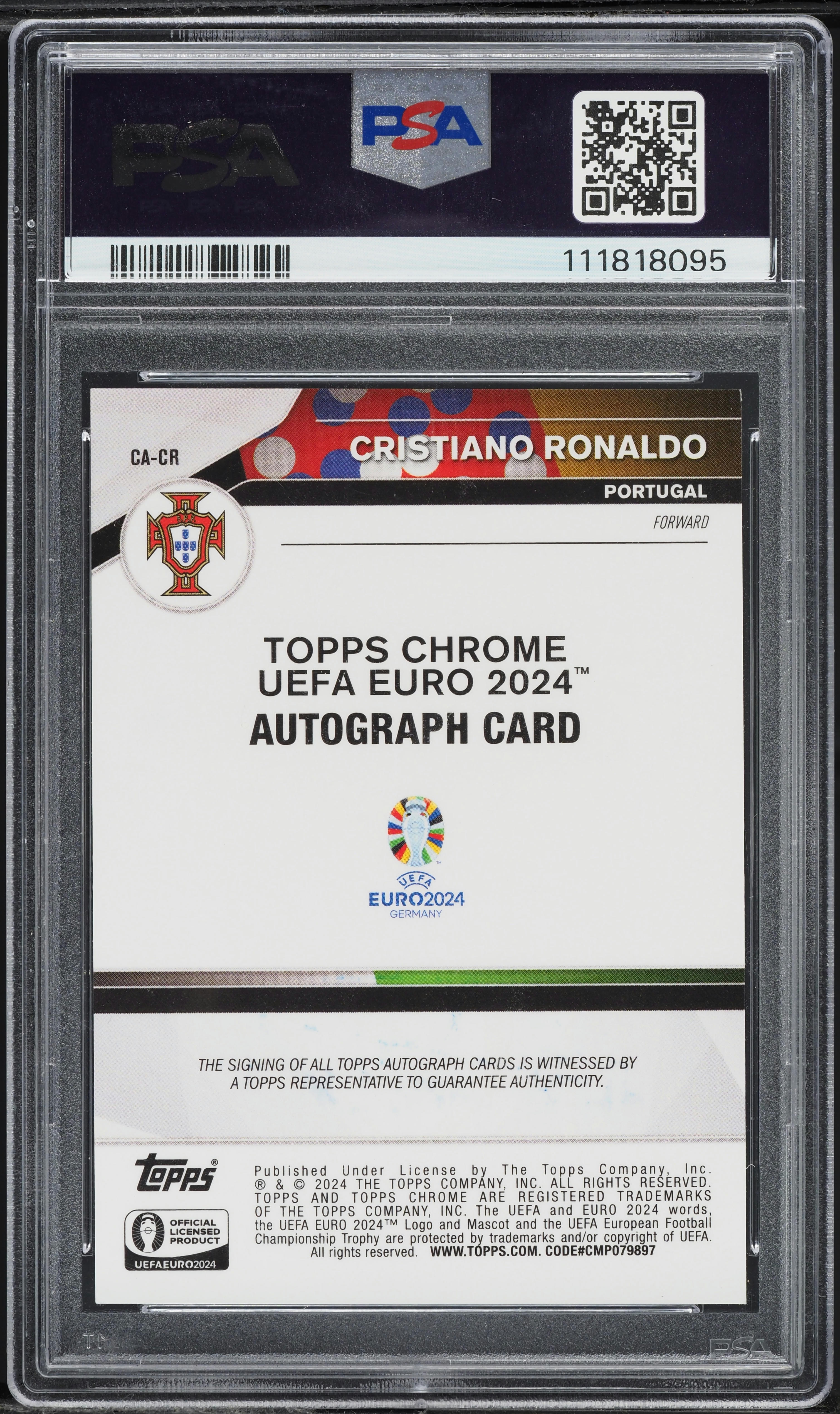 2024 Topps Chrome UEFA Euro Black Refractor Cristiano