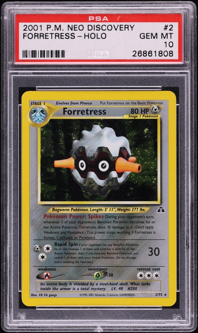 2001 Pokemon Neo Discovery Holo Forretress #2 PSA 10 GEM MINT
