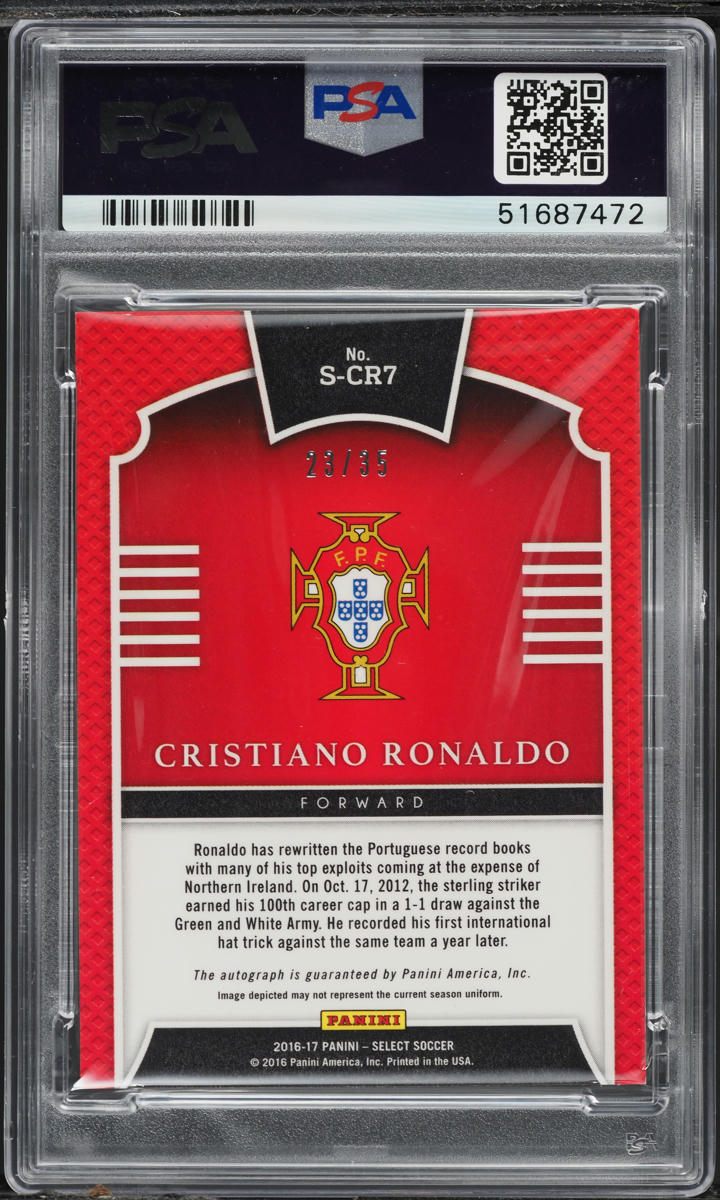 2016 Select Silver Cristiano Ronaldo AUTO /35 #S-CR7 PSA 9 MINT