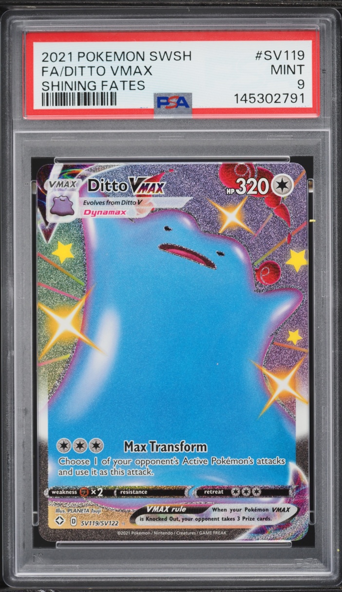 2021 Pokemon Sword & Shield Shining Fates Full Art Shiny Ditto VMAX #SV119 PSA 9 MINT