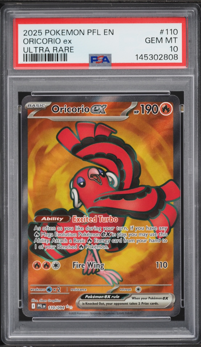 2025 Pokemon Mega Phantasmal Flames Full Art Oricorio ex #110 PSA 10 GEM MINT