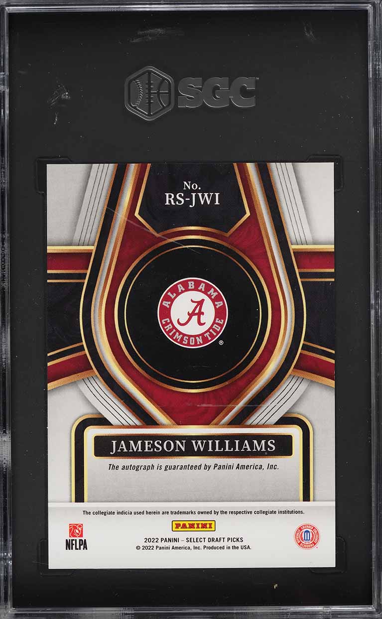 2022 Select Draft Picks Jameson Williams ROOKIE AUTO #RS-JWI SGC 10 GEM MINT
