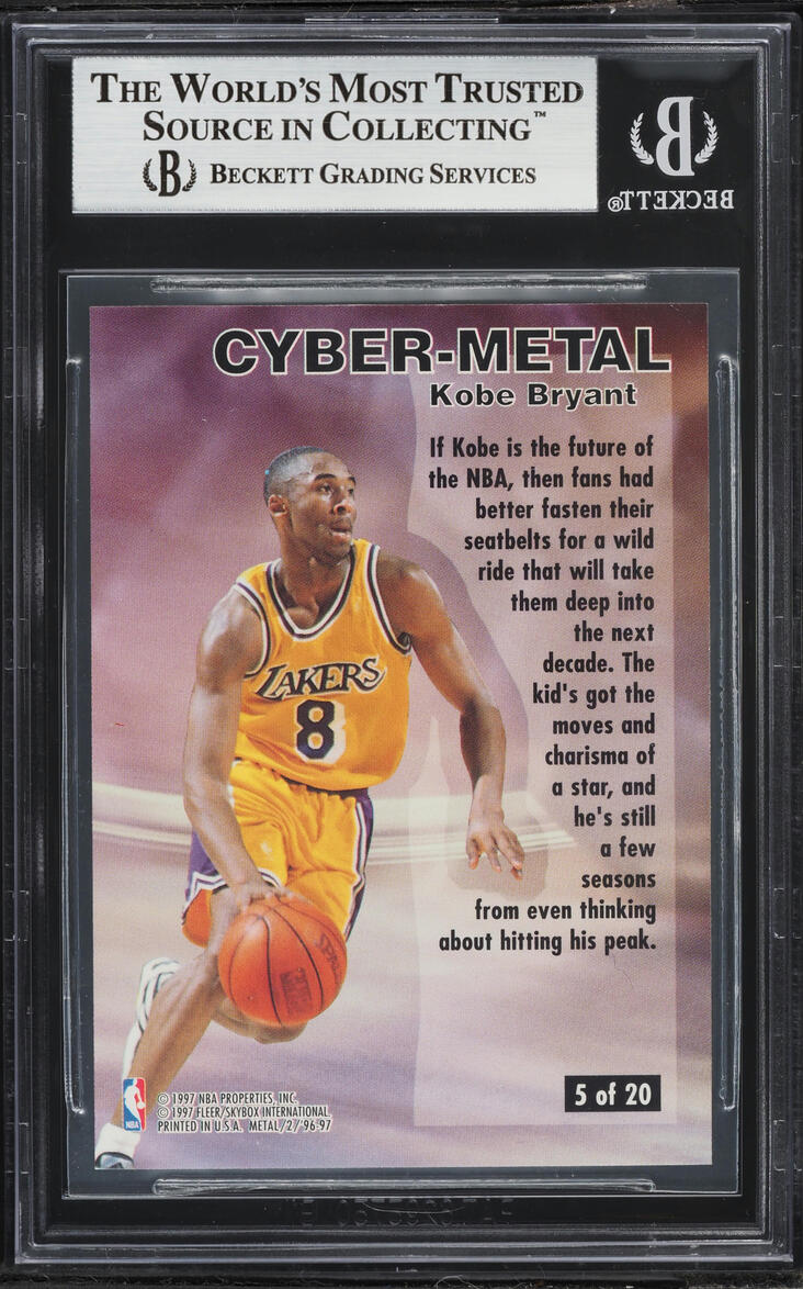 1996 Metal Cyber-Metal Kobe Bryant ROOKIE #5 BGS 8.5 NM-MT+