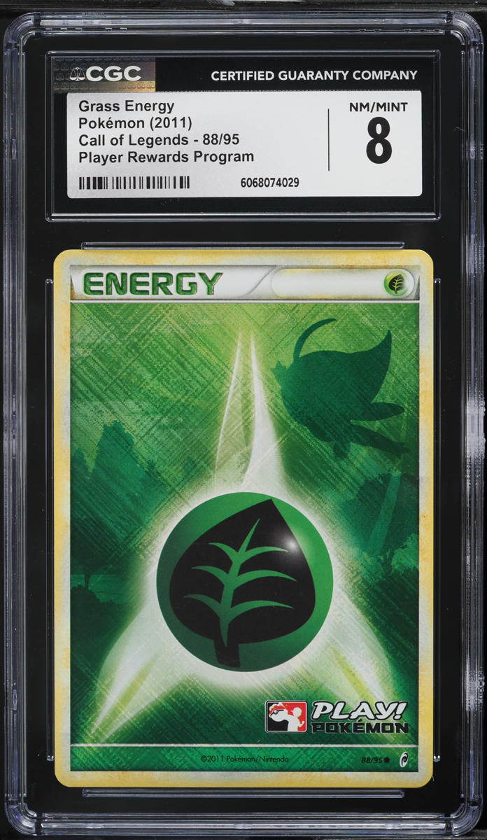 2011 Pokemon Call Of Legends Play! Crosshatch Holo Grass Energy #88 CGC 8 NM-MT