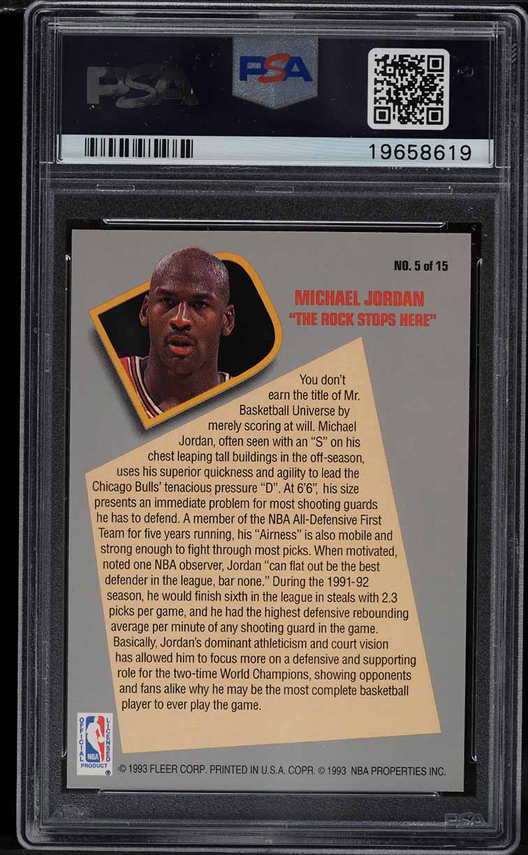 1992 Fleer Total D Michael Jordan #5 PSA 10 GEM MINT