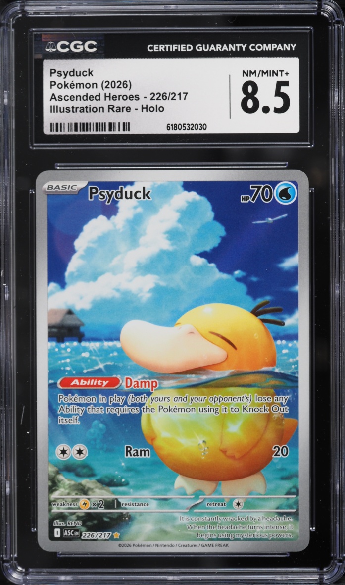 2026 Pokemon Mega Evolution Ascended Heroes IR Psyduck #226 CGC 8.5 NM-MT+