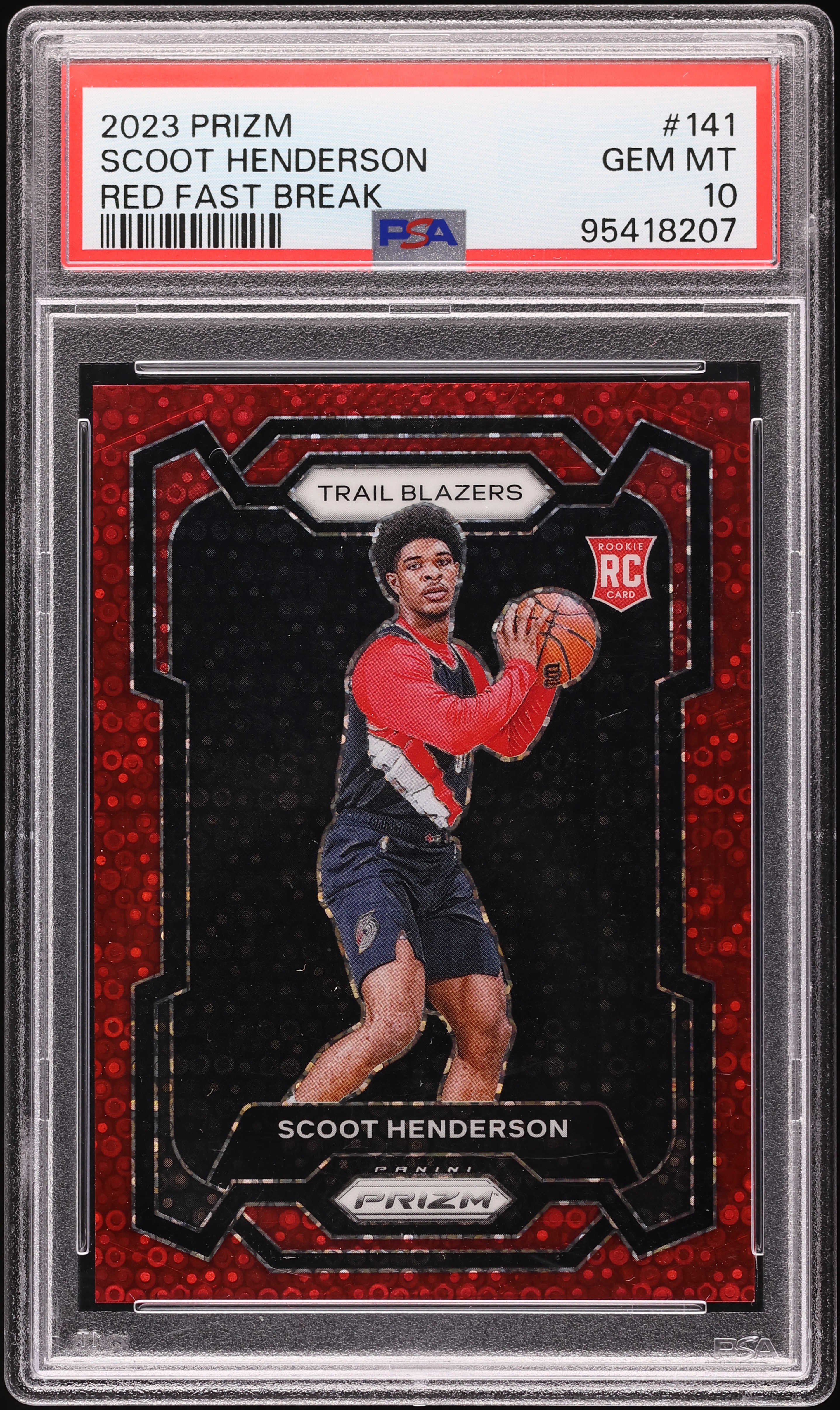2023 Panini Prizm Red Fast Break Scoot Henderson ROOKIE /100