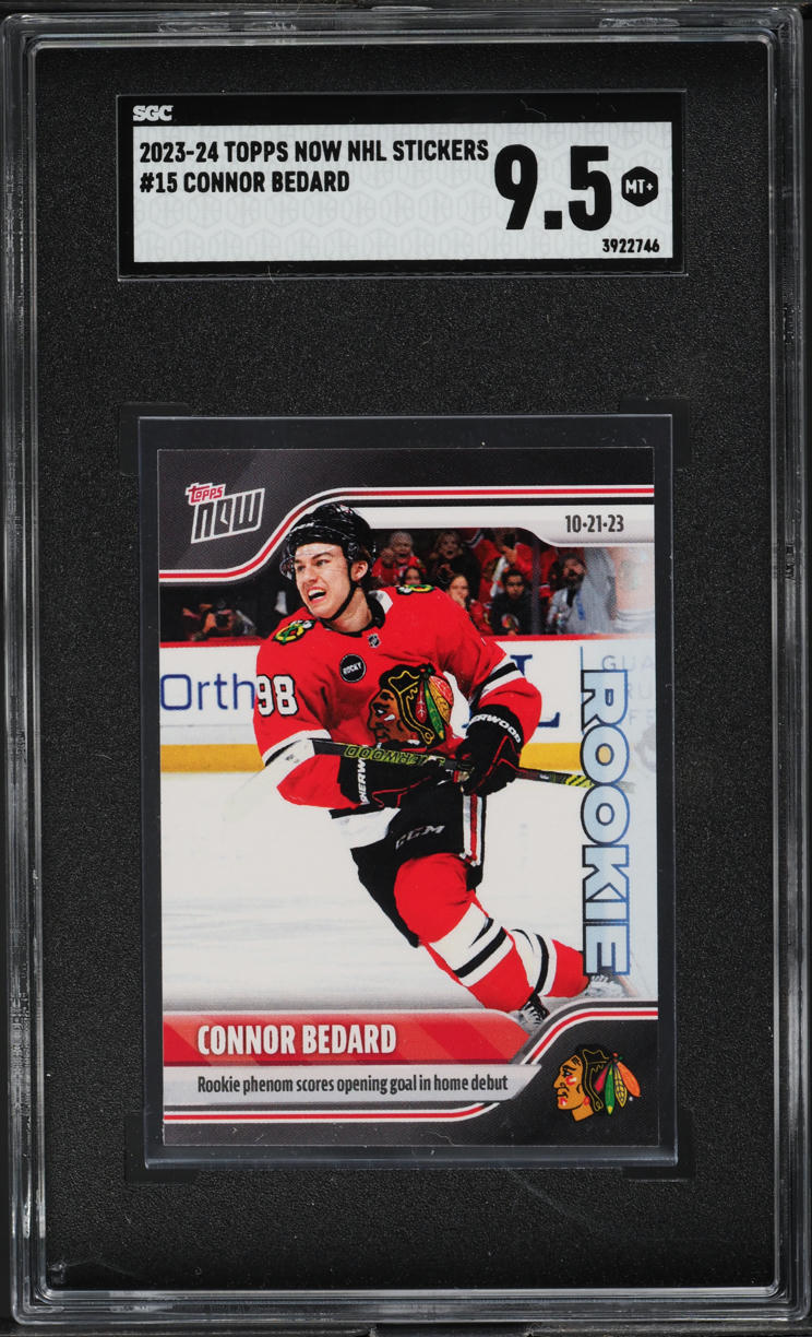 2023 Topps Now NHL Stickers Connor Bedard ROOKIE #15 SGC 9.5 MINT+