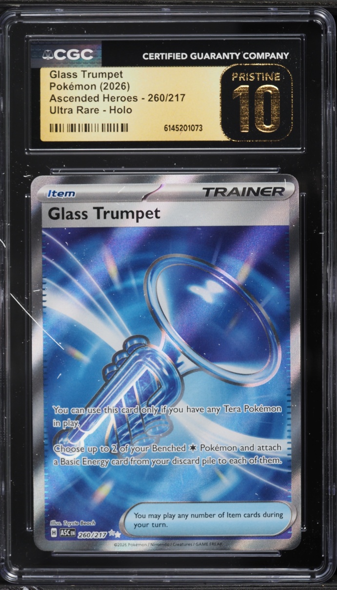 2026 Pokemon Mega Evolution Ascended Heroes Full Art Glass Trumpet #260 CGC 10 PRISTINE