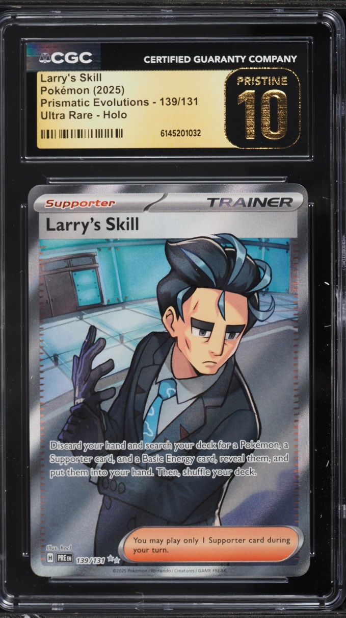 2025 Pokemon Scarlet & Violet Prismatic Evolutions Full Art Larry's Skill #139 CGC 10 PRISTINE