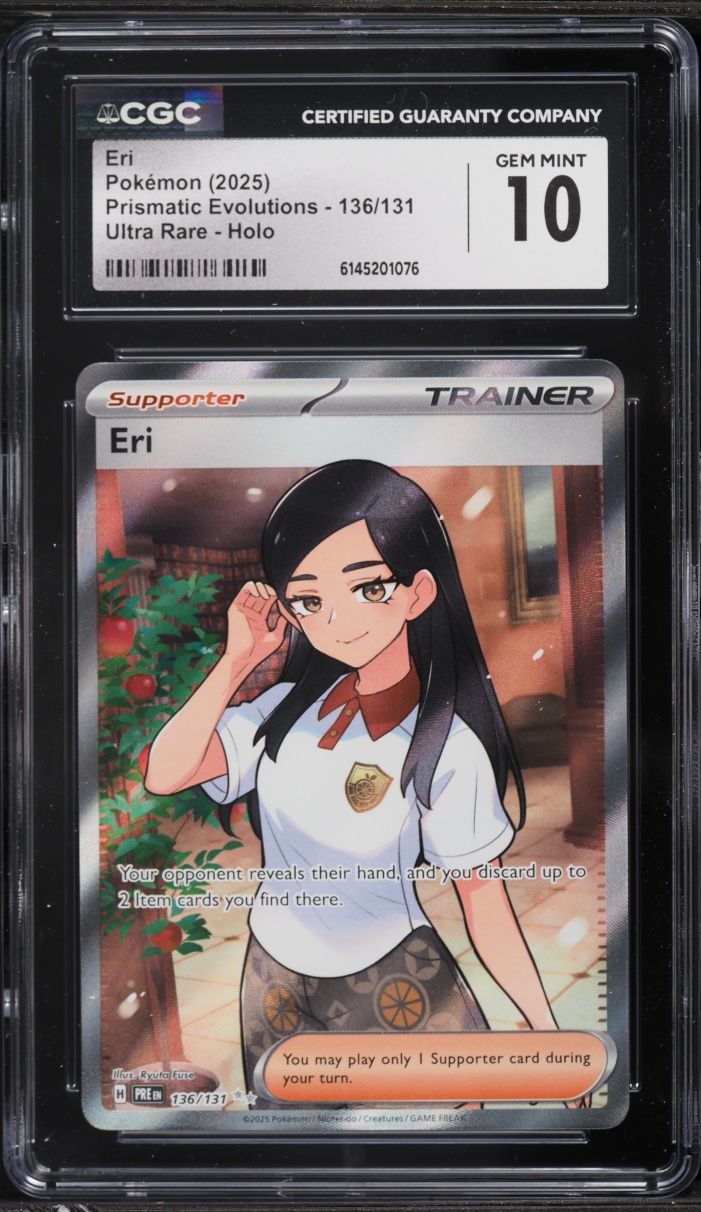 2025 Pokemon Scarlet & Violet Prismatic Evolutions Full Art Eri #136 CGC 10 GEM MINT