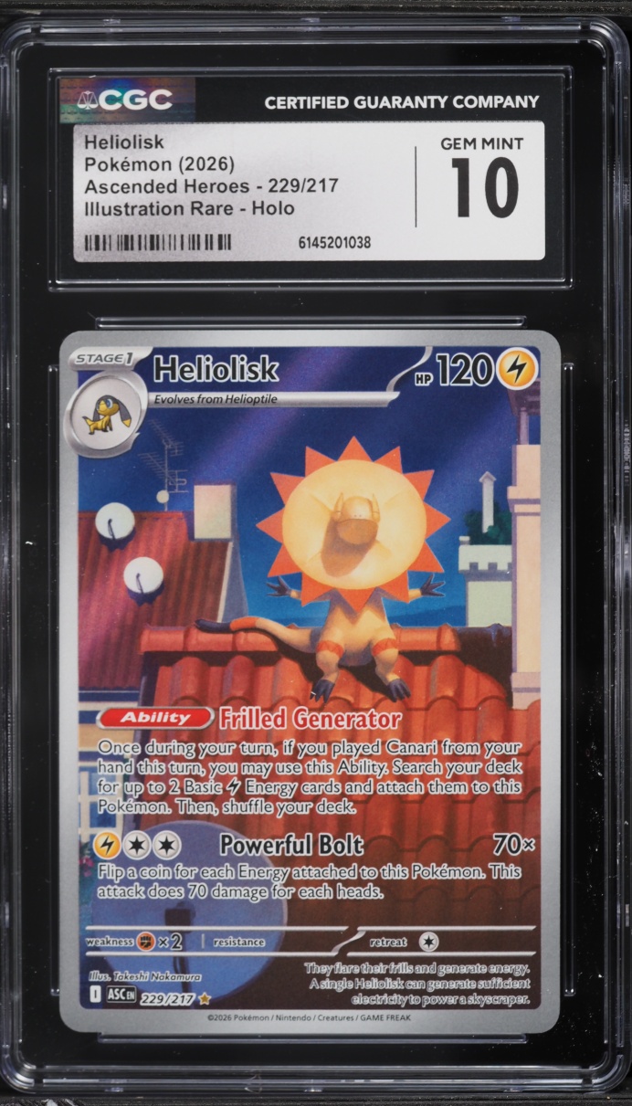 2026 Pokemon Mega Evolution Ascended Heroes IR Heliolisk #229 CGC 10 GEM MINT