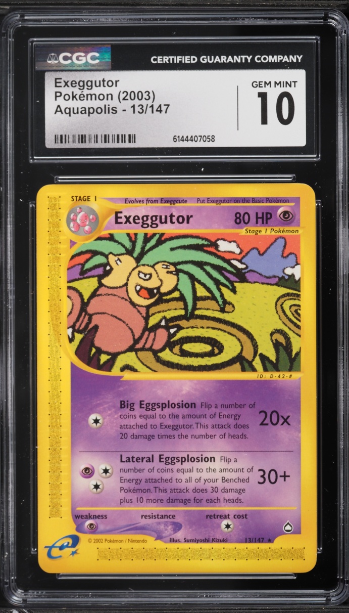 2003 Pokemon Aquapolis Exeggutor #13 CGC 10 GEM MINT