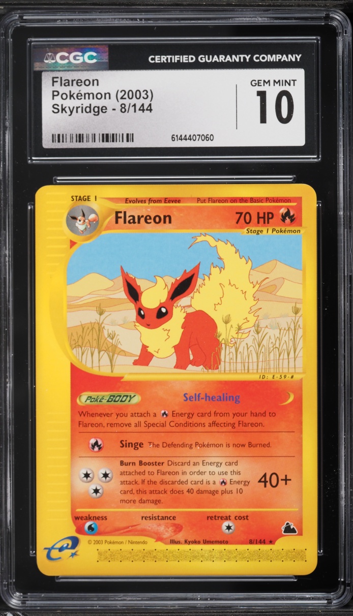 2003 Pokemon Skyridge Flareon #8 CGC 10 GEM MINT