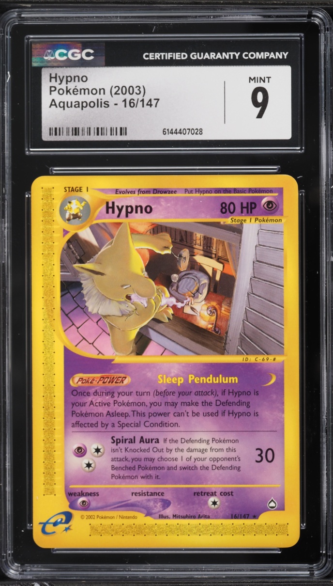 2003 Pokemon Aquapolis Hypno #16 CGC 9 MINT