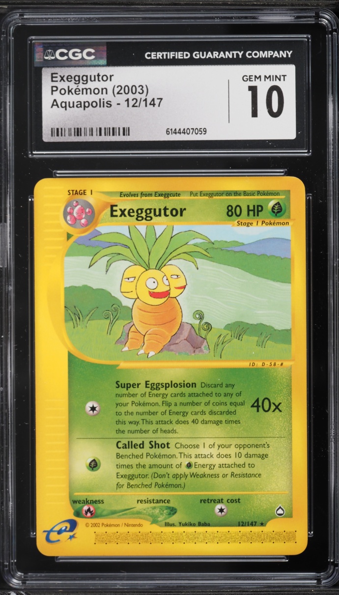 2003 Pokemon Aquapolis Exeggutor #12 CGC 10 GEM MINT