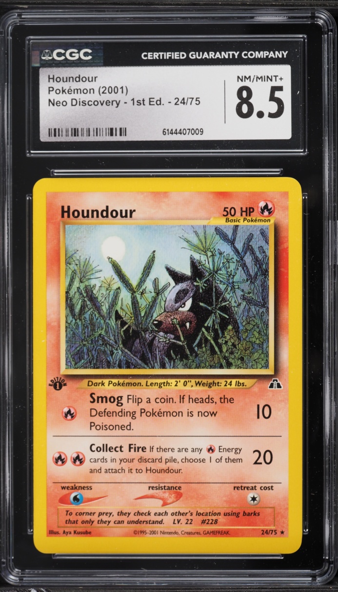 2001 Pokemon Neo Discovery 1st Edition Houndour #24 CGC 8.5 NM-MT+