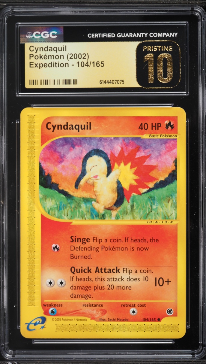 2002 Pokemon Expedition Cyndaquil #104 CGC 10 PRISTINE