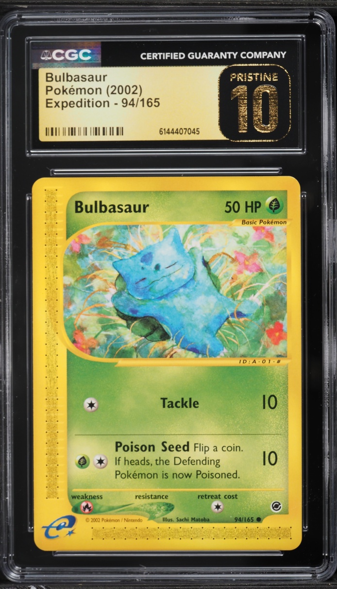 2002 Pokemon Expedition Bulbasaur #94 CGC 10 PRISTINE