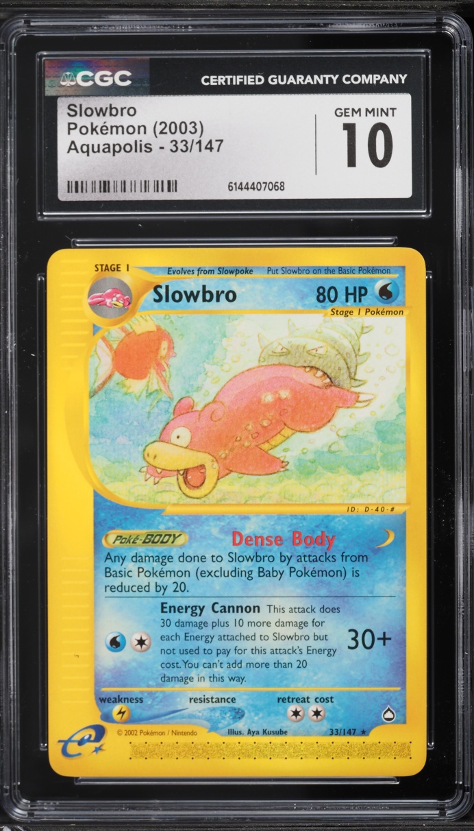 2003 Pokemon Aquapolis Slowbro #33 CGC 10 GEM MINT