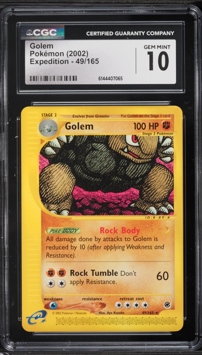 2002 Pokemon Expedition Golem #49 CGC 10 GEM MINT