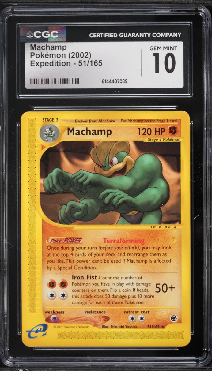 2002 Pokemon Expedition Machamp #51 CGC 10 GEM MINT